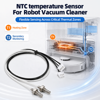 Sensor Termistor GAIMC NTC untuk Stasiun Robot Vacuum Mop, Probe Berulir, Pemantauan Suhu Ganda, Kabel Harness