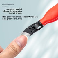 Coupe-ongles en acier inoxydable à lame inclinée et bord biseauté, spécialement conçu pour les ongles incarnés ; Pince à bec de faucon à long manche
