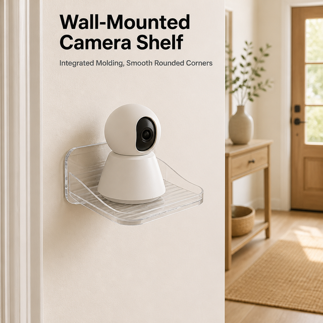 Transparent Wall Mount Plastic Camera Mount Home Security Camera Mount No Drilling Stable Base and Support