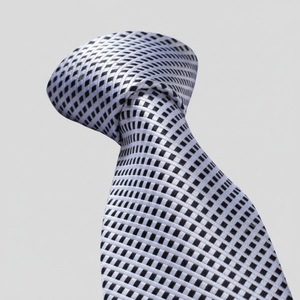 <b>White</b> Black <b>Squared</b> Necktie - Product Image 1