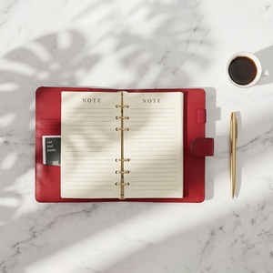 Agenda Personalizada con Cubierta Texturizada en Cuadrícula, Cuaderno de Hojas Sueltas A6, Planificador con Anillas de Cuero PU Suave al Tacto - Product Image 6