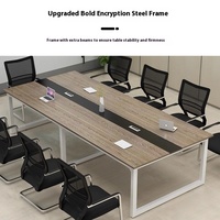 Table de réunion moderne en bois et métal, poste de travail en MDF, table de conférence pour petits bureaux, écoles, négociations
