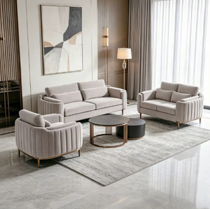 Sofá de Luxo Moderno em Veludo com Pernas de Metal para <span class=keywords><strong>2</strong></span> Pessoas, Estilo Europeu, Móveis para Sala de Estar e Escritório - Product Image 2