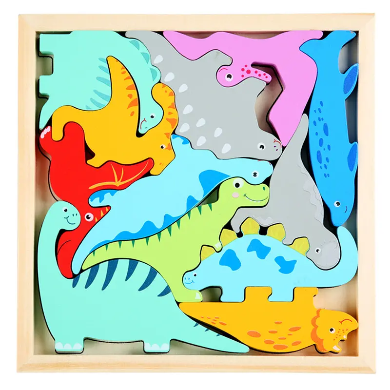 Montessori Early Educational Baby Wooden Animal Jigsaw Puzzle wooden puzzle cartoon animal characters baby toys