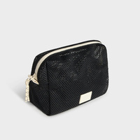 Fabrication sur mesure avec logo personnalisé, petite trousse de toilette en nylon avec fermeture éclair, sac de voyage en maille, trousse de toilette, trousse à maquillage, pochette cosmétique