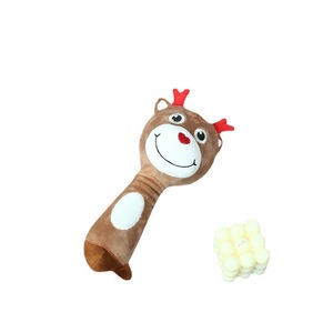 Jouet à mâcher pour chien en peluche de luxe de haute qualité, doux, personnalisé, couineur, en couleurs marron et bleu - Product Image 3