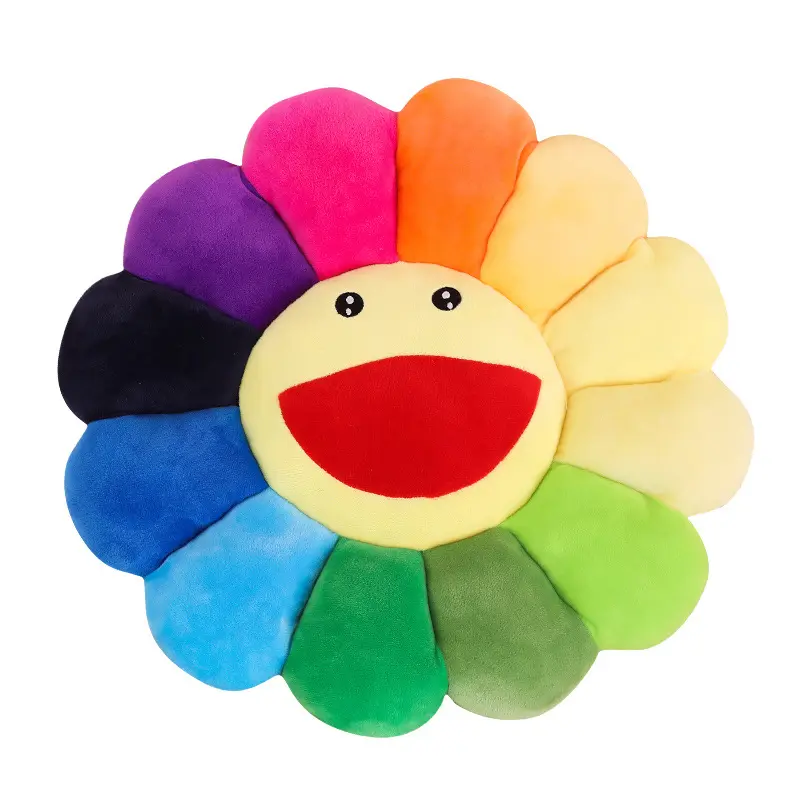 Creative colorful smile Sunflower round Cushion pillow Sofa Chairs cushion doll Plush pillow