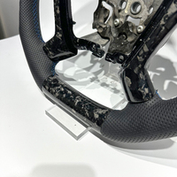 Volante de Fibra de Carbono Forjado Plateado para Chevrolet Silverado con Cuero Perforado, Envío Directo, Nuevo Diseño