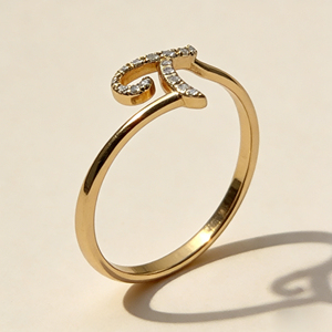 CUSTOM SILVER 10K/14K <b>GOLD</b> PLATED SOLID <b>GOLD</b> LAB GROWN DIAMOND ZICON ENGAGEMENT CLUSTER <b>RING</b> UNISEX CUTE ANNIVERSARY ALPHABET - Product Image 2