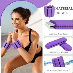 משקולות קרסול מסיליקון מתכווננות 1 ליברה 2 ליברה 4 ליברה משקולות לזרוע, רגל, שורש כף היד והקרסול - Product Image 6