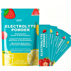 Sobres de Polvo Electrolítico Sin Azúcar de Marca Privada OEM, Polvo Hidratante con Electrolitos para la Recuperación Post-Entrenamiento, 30 Sobres - Product Image 1