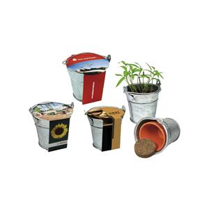Secchio per piante Bosch Flor, piccolo contenitore da giardino in metallo per uso interno ed esterno - Product Image 1