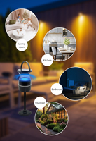 Lampe anti-insectes de jardin d'extérieur rechargeable solaire Piège à mouches à aspiration pour ventilateur Anti-moustique Pièges répulsifs à insectes nuisibles