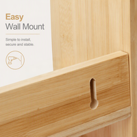 Étagère murale de rangement pour épices en bambou à 3 niveaux, gain de place, pour la cuisine et la maison, pour bocaux et bouteilles