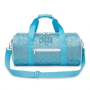 Bolsa Deportiva Morada con Lentejuelas y Logotipo de Animadoras, Cierre Frontal, Diseño Personalizado para Equipos de Baile Infantil - Product Image 4