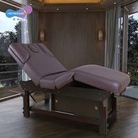 Table de massage thaïlandaise de luxe avec armoire de rangement en bois Cama De Massagem lit SPA marron réglable avec accoudoir magnétique