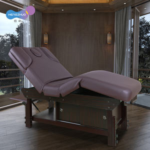 <span class=keywords><strong>Table</strong></span> de <span class=keywords><strong>massage</strong></span> thaïlandaise de luxe avec armoire de rangement en bois Cama De Massagem lit SPA marron réglable avec accoudoir magnétique - Product Image 2