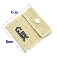 Pochette à bijoux en coton et lin naturel personnalisée, écologique, à boutons pression, avec logo, très vendue
