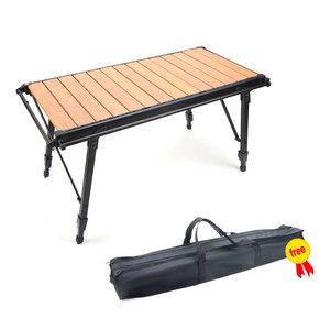 <span class=keywords><strong>Table</strong></span> <span class=keywords><strong>de</strong></span> <span class=keywords><strong>camping</strong></span> IGT pliable 3 unités en alliage d'aluminium, réglable en hauteur, portable, pour pique-nique, pêche, barbecue, charge maximale 50 kg - Product Image 1