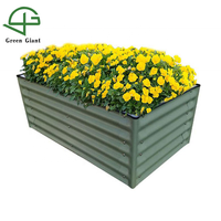 17 ''de hauteur 3.5ft X 2ft Rectangle balcon décoration de la maison jardin Pot de fleur en métal lit surélevé Kits de jardinière extérieure