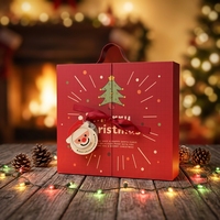 Boîte à bijoux magnétique rigide personnalisée, réutilisable, boîte à compte à rebours de Noël, boîte à plusieurs tiroirs, fermeture magnétique pour emballage de cadeaux festifs
