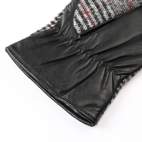 Gants et mitaines en acrylique à la mode pour femmes en peau de mouton véritable avec doublure en fausse fourrure d'agneau accessoire tricoté d'hiver chaud
