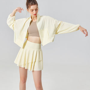 تنورة تنس نسائية بطيات مخصصة مع 3 جيوب للجولف مطاطية عالية الخصر تنورات تنورة للنساء تمارين رياضية كاجوال - Product Image 4