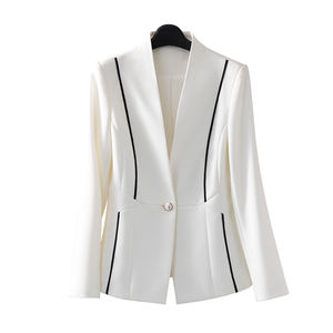 プラスサイズ長袖女性用スーツセットボタン無地ビジネスパンツブレザーオフィス用キャリアウェア女性用スーツタキシード - Product Image 2