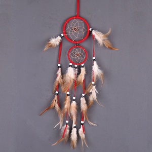 Double cercles faits à la main, nouveau, décor de maison, arc-en-ciel, capteur de rêves indiens, 9cm + 6cm, vente en gros, cadeau d'anniversaire, - Product Image 3
