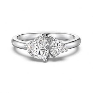 Dylam <b>Couple</b> Jewelry 925 Sterling Silver Double 5A Cubic Zirconia Stone Jewelry for Wedding Engagement Anniversary Birthday Gift - Product Image 1