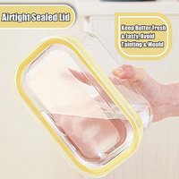 Séparateur de beurre rectangulaire en plastique transparent avec couvercle et coupe-beurre, boîte à beurre pour réfrigérateur