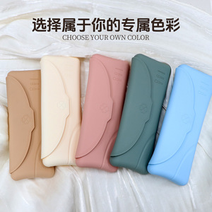 Silicone <b>Makeup</b> Brush <b>Storage</b> Bag Magnetic Flip Top Travel Dustproof Waterproof <b>For</b> Brushes Eyebrow Pencils Lipsticks Powder - Product Image 4