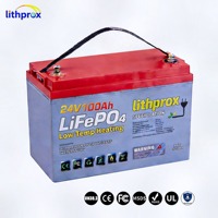 Batterie à décharge profonde haute performance 25,6 V 100 Ah LiFePO4 de qualité A avec BMS intelligent marin, RS485, connecteur Anderson, 6K cycles, CE RoHS IP67, OEM ODM