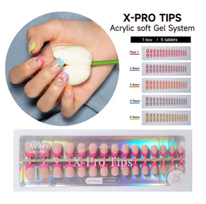 Nuevo estilo francés Nail Tips150pcs Corto Medio Almendra Acrílico <span class=keywords><strong>Uñas</strong></span> postizas Diseño de borde blanco Cubierta completa Puntas de <span class=keywords><strong>uñas</strong></span> artificiales - Product Image 2