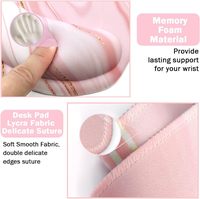Tapis de souris gaming personnalisé rose en mousse à mémoire de forme fluide avec repose-poignet et support ergonomique pour clavier, idéal pour la maison et le bureau