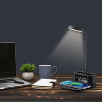 Lampe pliable Miaboo avec horloge, chargeur sans fil 10W rapide pour iPhone avec porte-stylo - Cadeau multifonction OEM