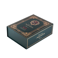 Boîtes d'emballage pliantes magnétiques en forme de livre en carton et cuir de crocodile pour coffret cadeau de vin