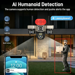 Caméra solaire 4G PTZ <span class=keywords><strong>HD</strong></span> à faible consommation avec 4 objectifs AOV, vidéo 24h/24, détection humanoïde par IA et contrôle via l'application HiEasy - Product Image 4