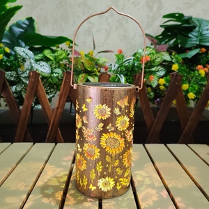 Lanterne <span class=keywords><strong>solaire</strong></span> rétro en fer forgé motif tournesol, éclairage paysager extérieur étanche, statues de jardin, décor de patio, fournisseur en gros - Product Image 4