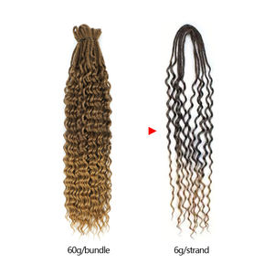 Shinein Boho Style Bouclés Synthétiques Dreadlock Boîte Tresses Ombre Blonde Double Extrémité Extensions de Cheveux avec Extrémités Bouclées - Product Image 3