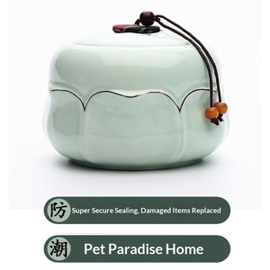 Guci Kremasi Hewan Peliharaan Mewah untuk Peringatan Pemakaman, Pemakaman di Rumah, Keramik dalam Ukuran Besar/Sedang/Kecil untuk Kucing & Anjing - Product Image 2