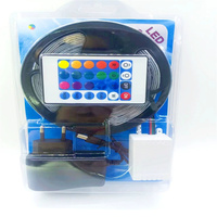 5M SMD2835 8mm Flexibler LED-Lichtstreifen mit USB-Anschluss + 24-Tasten IR-Fernbedienung + 12V 2A Netzteil