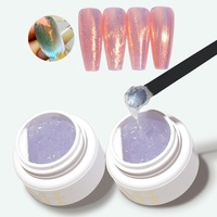 Gel de modelage pour ongles transparent semi-solide sans HEMA ni TPO, pour poudre chromée effet miroir, gel de sculpture 3D pour nail art