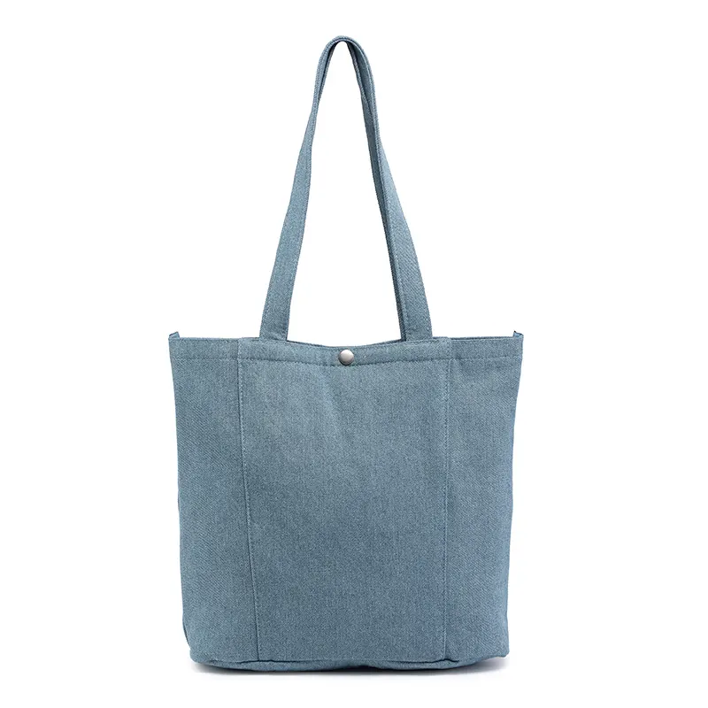 Custom Vintage Wash Denim Bag Single Shoulder Denim Bag Custom Advertising Shopping Denim Bag