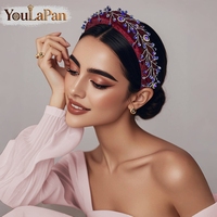 YouLaPan – bandeaux en éponge à la mode pour femmes, avec strass violets, adaptés aux mariages, banquets, danses, accessoires pour cheveux, YXA279