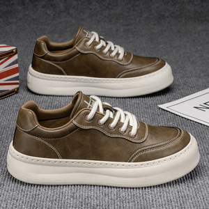 Men's 2026 Autumn New Fashion British Style <b>Waterproof</b> Running Shoes Youth Versatile Thick-Soled Wear-Resistant Lace-Up Sneakers - Product Image 1
