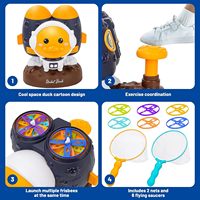 Jouet lanceur de disque volant pour enfants avec disques 2 poches en filet Jouets extérieurs pour enfants