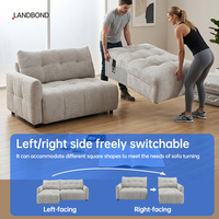 Canapé d'angle moderne en cuir véritable 3/5 places avec rangement coulissant électrique pour usage hôtelier