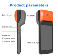 Offre Spéciale 5.5 pouces Pos Machine 8 cœurs WIFI BT 4.0 sans fil Mobile Pos Terminal Restaurant 58mm imprimante thermique Pos systèmes