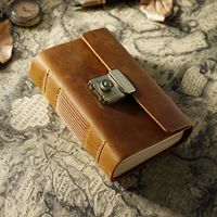 Journal à feuilles mobiles en cuir véritable A6 Classic Design Password Lock Handmade Writing Notebook Gift Sketchbook Travel Daily